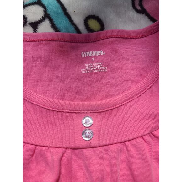 Gymboree Kids Girls Size 7 Longsleeve Pink Top Cute Shirt Rhinestone Sparkly - Picture 3 of 4